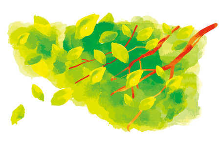 Watercolor illustration of green image.のイラスト素材