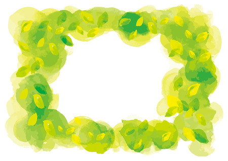 Watercolor illustration of green image.のイラスト素材