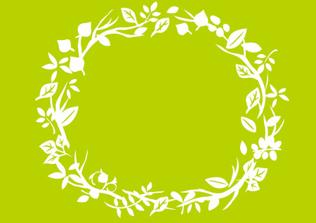 Leaf wreath illustrationsのイラスト素材