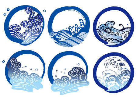 Japanese style sea markのイラスト素材