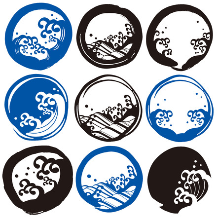 Japanese style sea markのイラスト素材