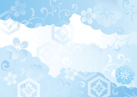 Japanese fresh hexagonal with a wavy design pattern.のイラスト素材