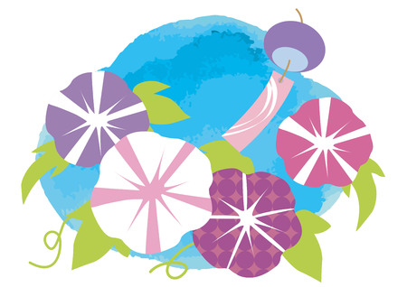 It is the summer morning glory in Japan.のイラスト素材
