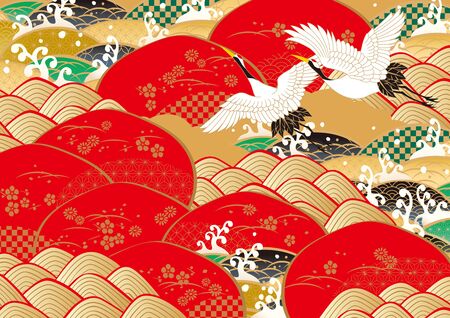New Year's pattern in Japan vector illustration.のイラスト素材