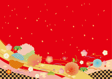 Japanese pattern backgroundのイラスト素材