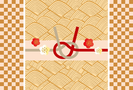 Japanese beautiful New Year's Cardのイラスト素材