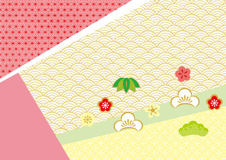 Japanese pattern backgroundのイラスト素材