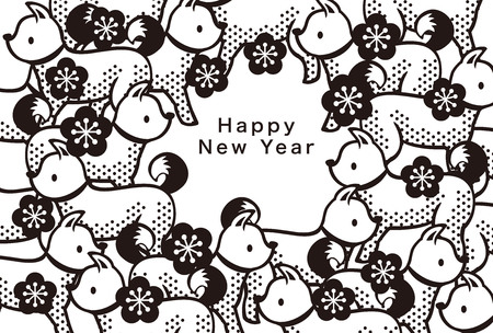 New Year's card character in 2018のイラスト素材