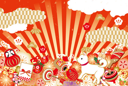 New Year's cards in 2018のイラスト素材