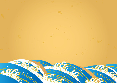 Beautiful wave pattern of Japanのイラスト素材