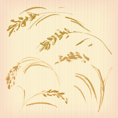 Illustration set of riceのイラスト素材