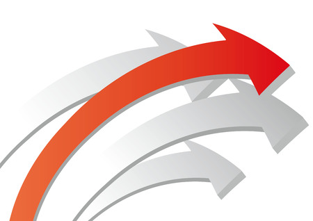 It is an illustration of a curved up arrow.のイラスト素材