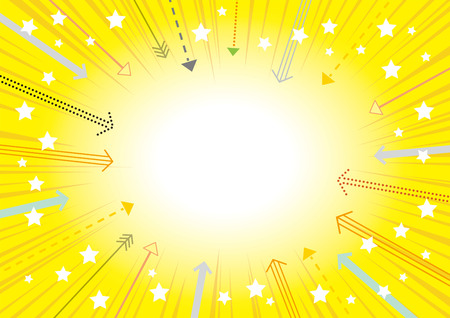 Concentrated line of energetic arrowのイラスト素材