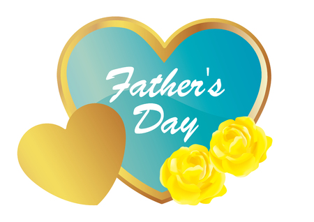 Father's Day plate of yellow rosesのイラスト素材
