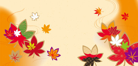 Autumn image autumn leaves background illustrationのイラスト素材