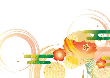 Japanese pattern background material for Japanese plumのイラスト素材