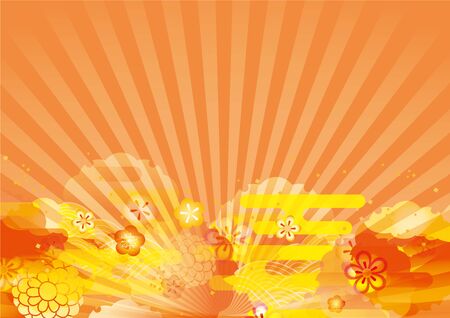 Japanese pattern background material for Japanese plumのイラスト素材