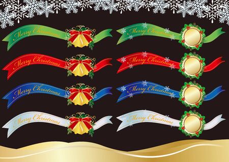 Luxury ribbon background material set.のイラスト素材