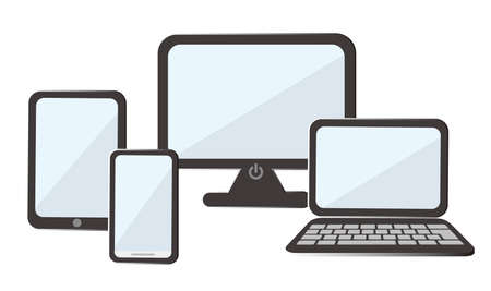 It is an illustration of a personal computer, a smartphone, a tablet,のイラスト素材