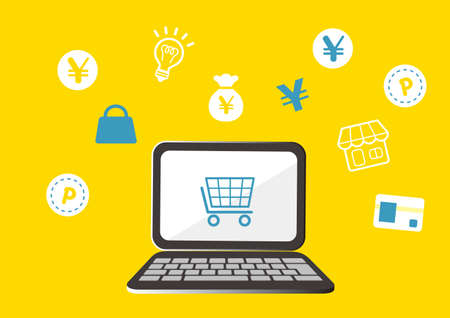 It is an illustration of a personal computer, a smartphone, a tablet,のイラスト素材