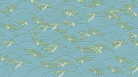 Japanese wave pattern background pattern