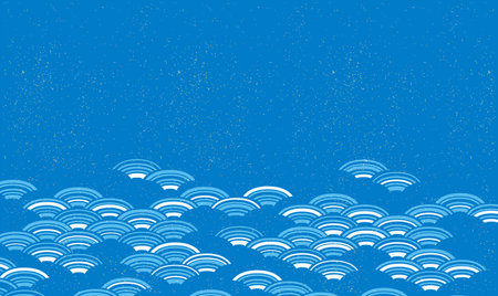 Beautiful hand-painted Japanese pattern in gentle colorsのイラスト素材