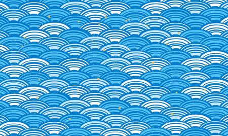 Beautiful hand-painted Japanese pattern in gentle colorsのイラスト素材