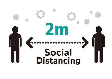 Illustration of keep a distance with social distanceのイラスト素材