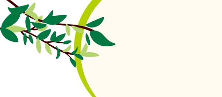 It is an illustration of a natural green leafのイラスト素材