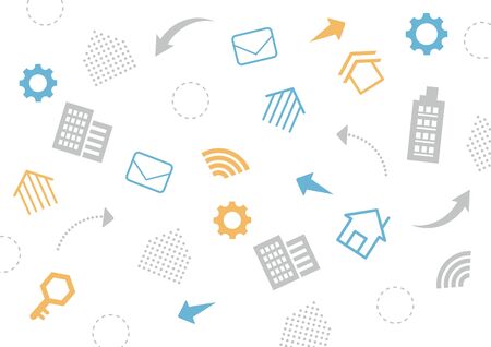 Background illustration of the image of the house and the companyのイラスト素材