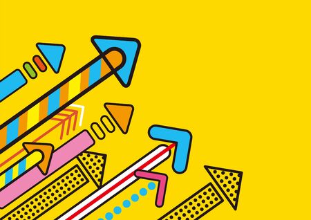 It is an illustration of an arrow that is lively and popのイラスト素材