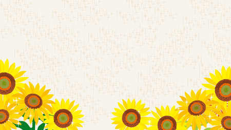 Cheerful summer sunflower background illustrationのイラスト素材