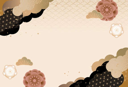 It is a background illustration image of a beautiful Japanese pattern in Japan.のイラスト素材