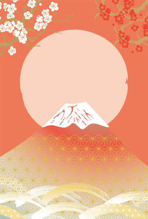 Japan is an illustration of beautiful Mt. Fujiのイラスト素材