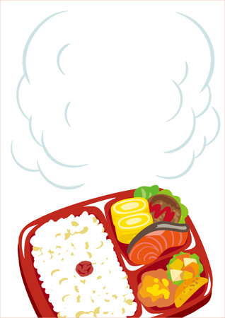 Illustration of Japanese lunch and lunchのイラスト素材