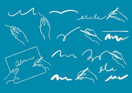 It is an illustration of the hand of a person sketching by handのイラスト素材