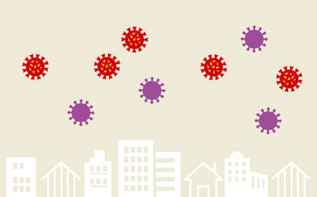 There are a lot of viruses outside the houseのイラスト素材