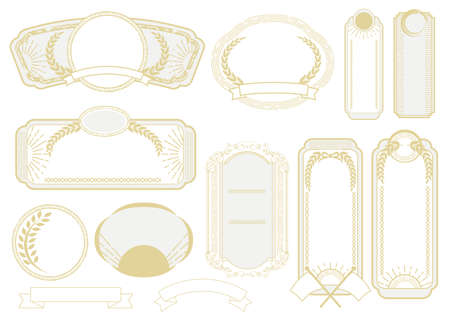 Antique image framesetのイラスト素材