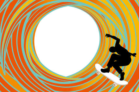 It is an illustration of a skateboarding athleteのイラスト素材