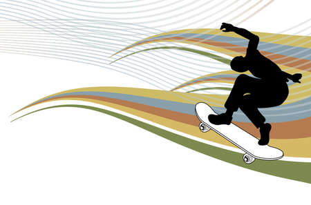 It is an illustration of a skateboarding athleteのイラスト素材