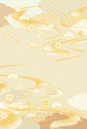 Beautiful Japanese pattern background illustration.のイラスト素材