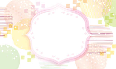 Watercolor style Japanese pattern background materialのイラスト素材