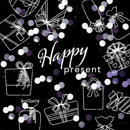 Present illustration on a beautifully shining backgroundのイラスト素材