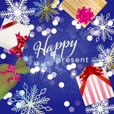 Present illustration on a beautifully shining backgroundのイラスト素材