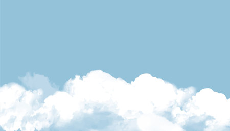 Illustration of clouds floating in the blue sky