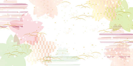 Beautiful Japanese flower Sakura background illustrationのイラスト素材
