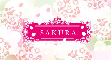 Gentle cute cherry blossom background illustrationのイラスト素材