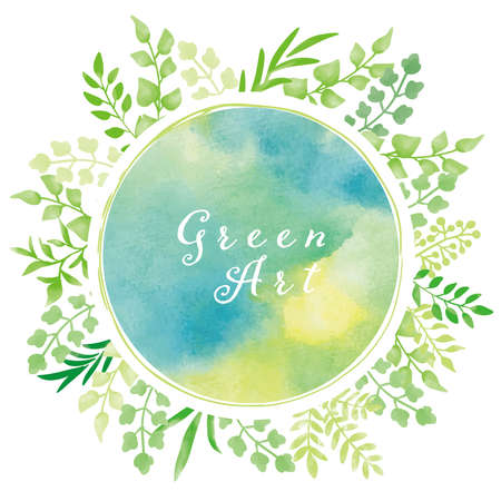 It is a message card of green leafの写真素材