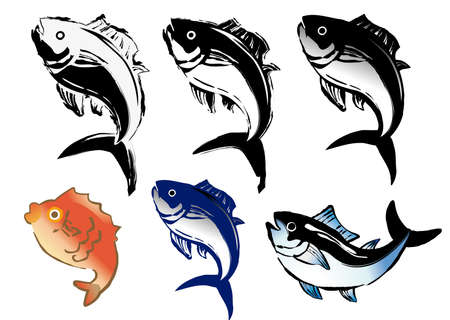 Snapper Brush Touch Illustrationãのイラスト素材