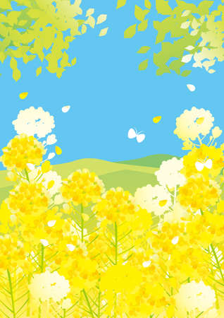 Spring leaf flower background illustrationのイラスト素材